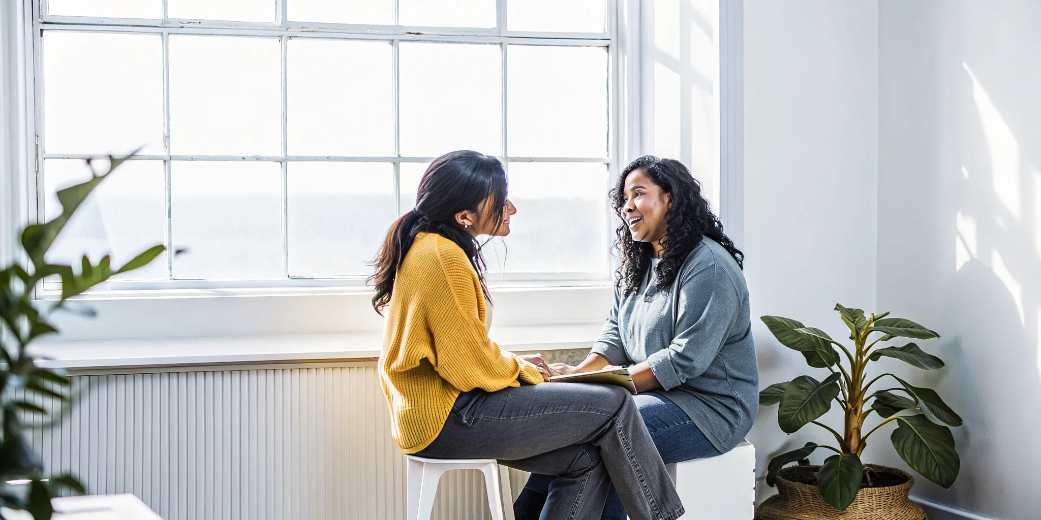 Person speaking with a compassionate therapist during social anxiety therapy in Edmonton